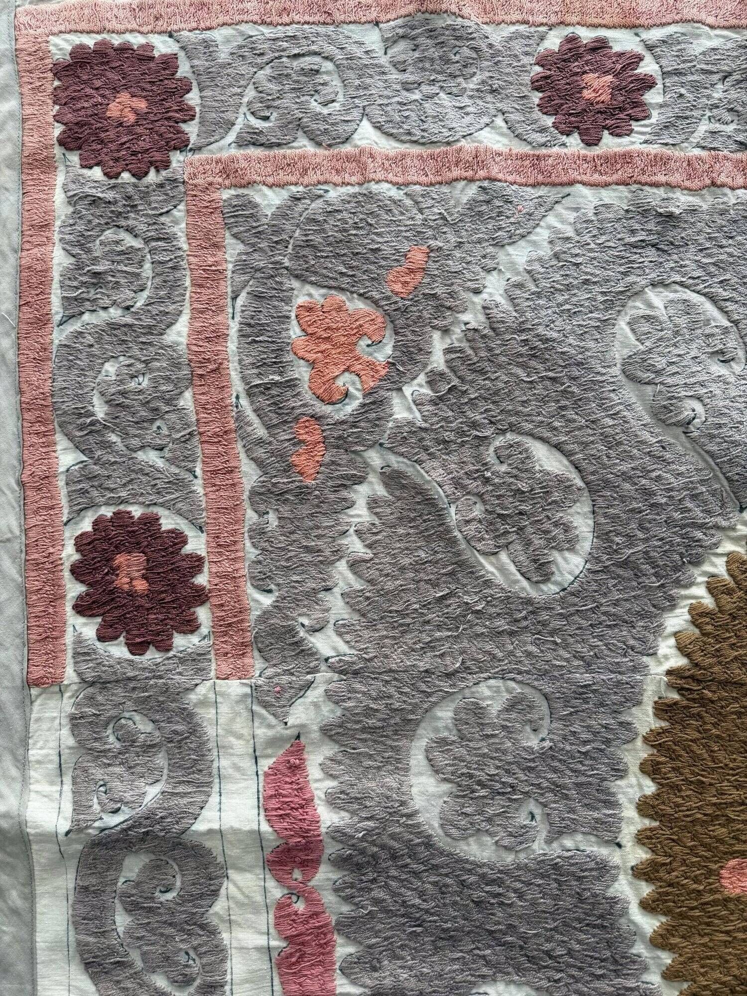 Vintage hand-embroidered tablecloth 126x140 cm