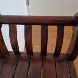 Wooden bench with armrests and moldings