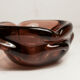 Cendrier Murano rond forme atypique violet rose 1950