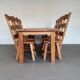Olm wood brutalist wabi sabi dining set / 6 chairs / table