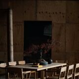 Modern Danish brutalist extendable dining table in pine, Tage Poulsen, 1970s.