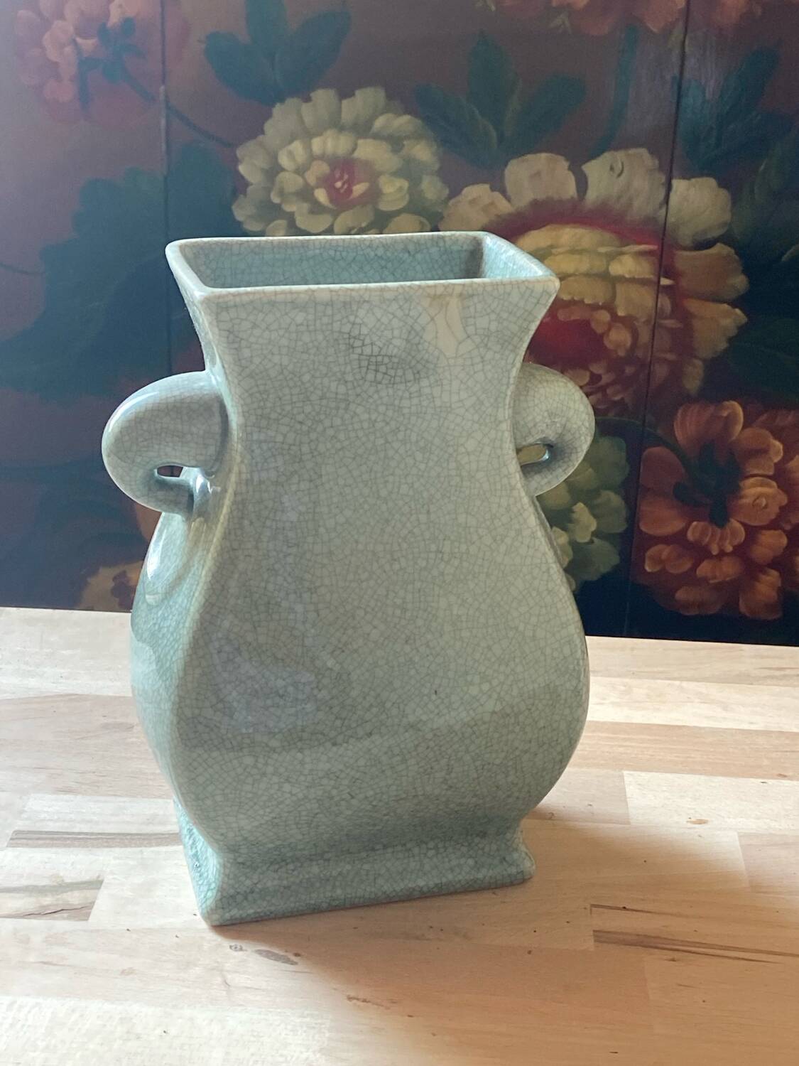 Chinese celadon cracked earthenware vase – Art Deco inspiration – 23