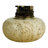 Round travertine lighter, 1980s, Italy