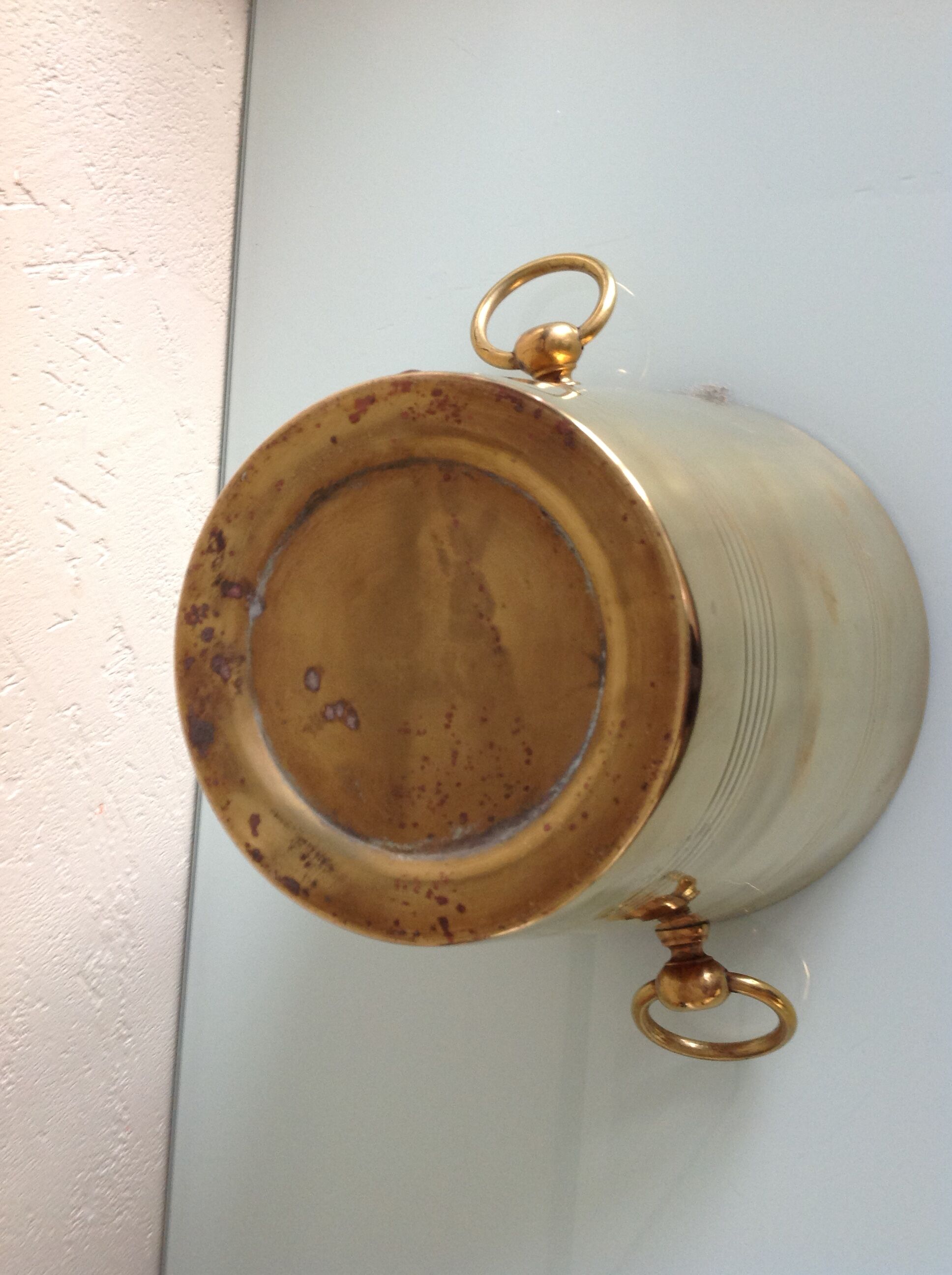 Yellow copper champagne bucket / vintage 70s