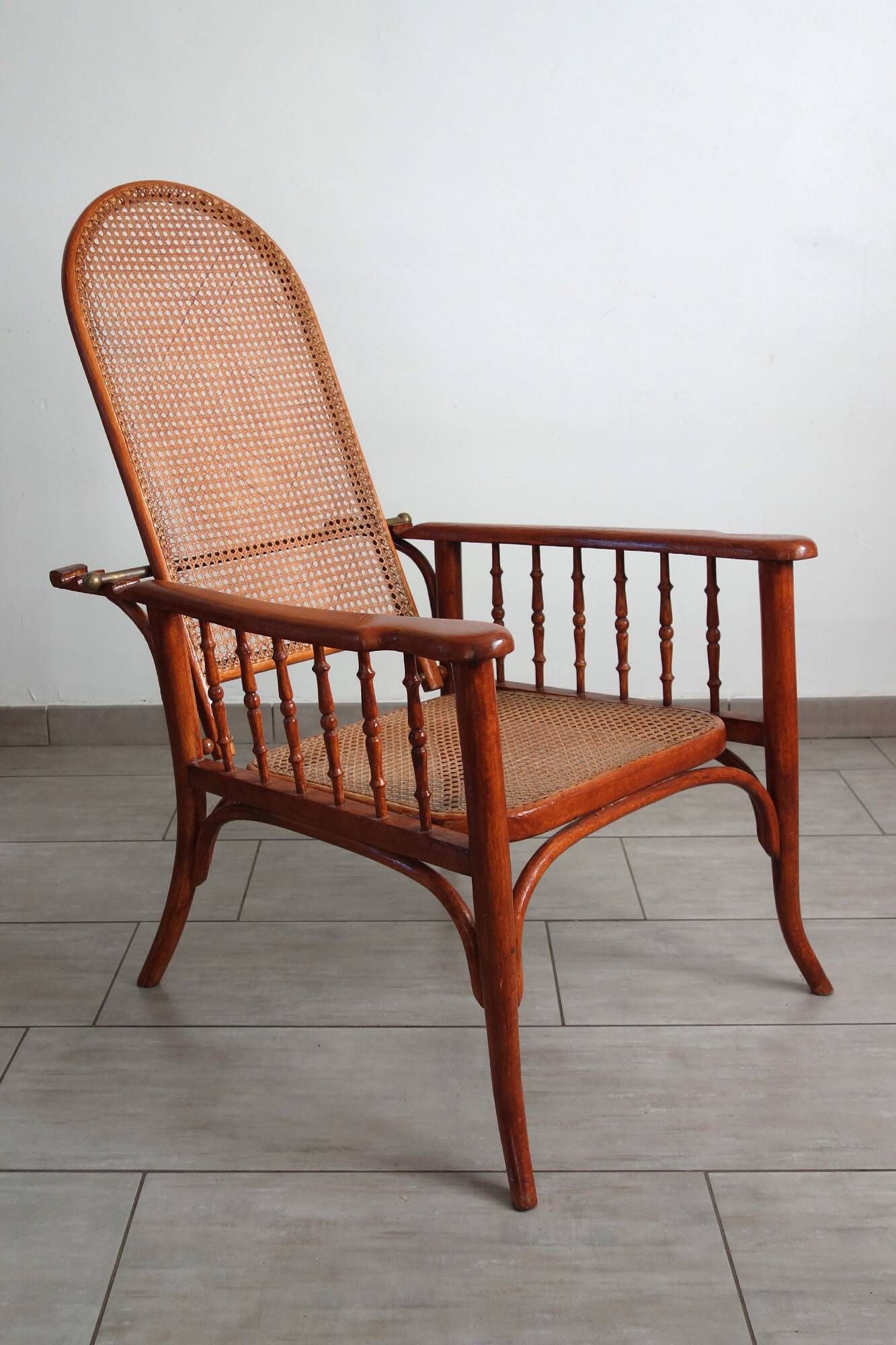 Fauteuil à crémaillère Fischel vers 1900