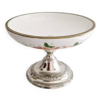 Porcelain cup on silver metal foot