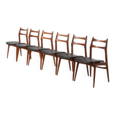 Ensemble de 6 chaises de salle à manger Habeo Boomerang entièrement restaurées, Allemagne, années 1960.