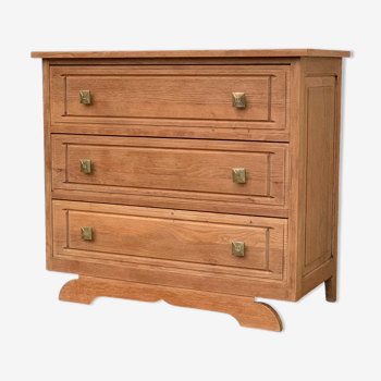 Solid raw wood chest of drawers 1950