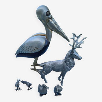 Statuettes d'animaux en métal