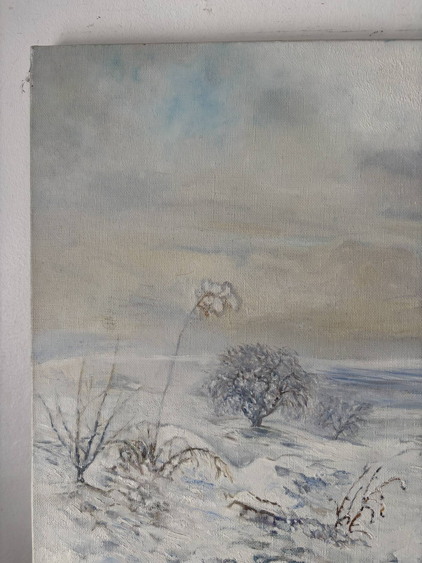 Winter landscape, oil on canvas signed Maurice Bouillot 1971