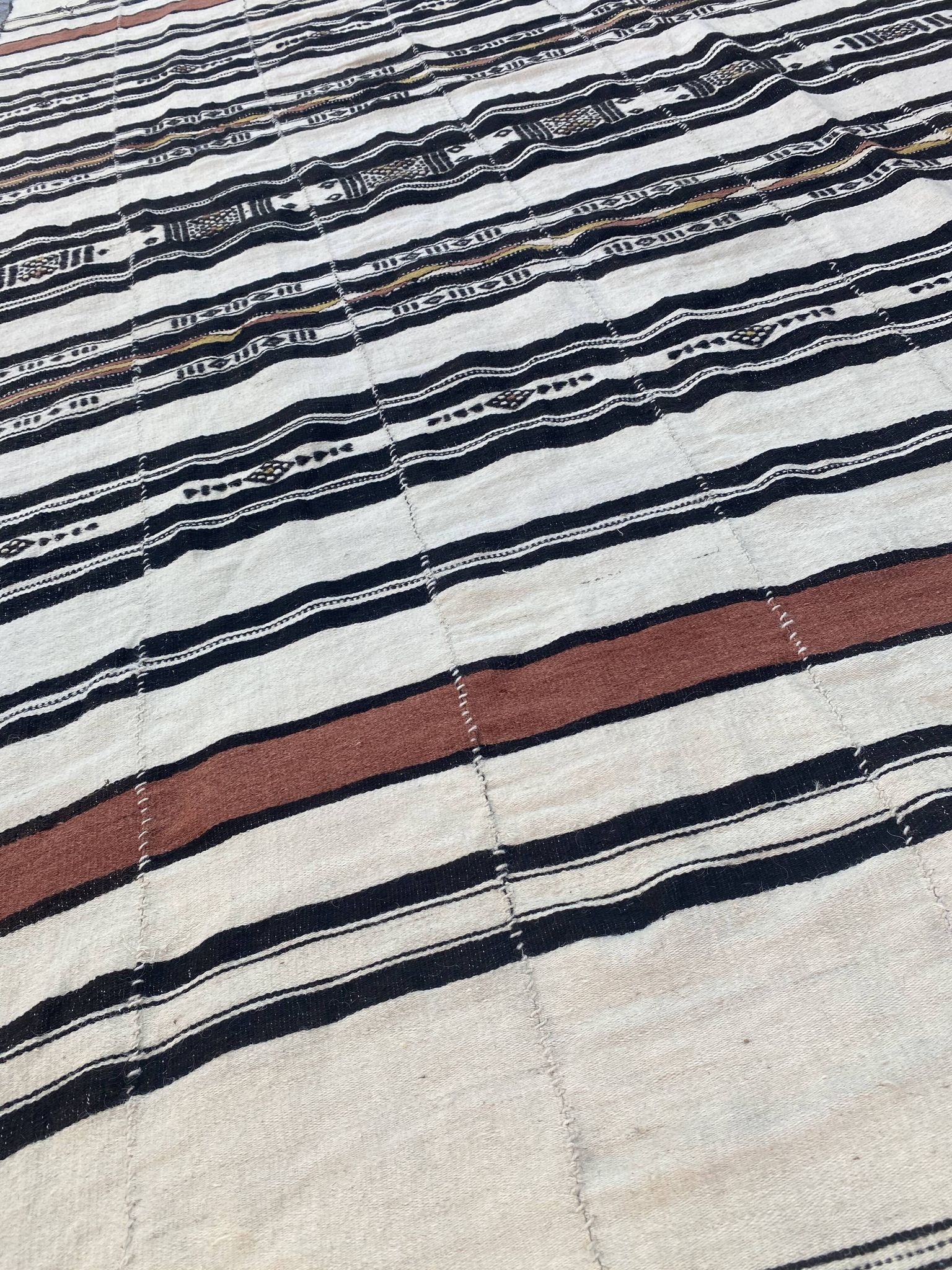 Tapis kilim tissage ancien de mali fait main 134x254 cm