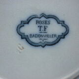 3 plates flat blue pink badonviller