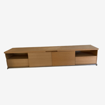 Contemporary sideboard 280x60x56 natural oak metal base nickel