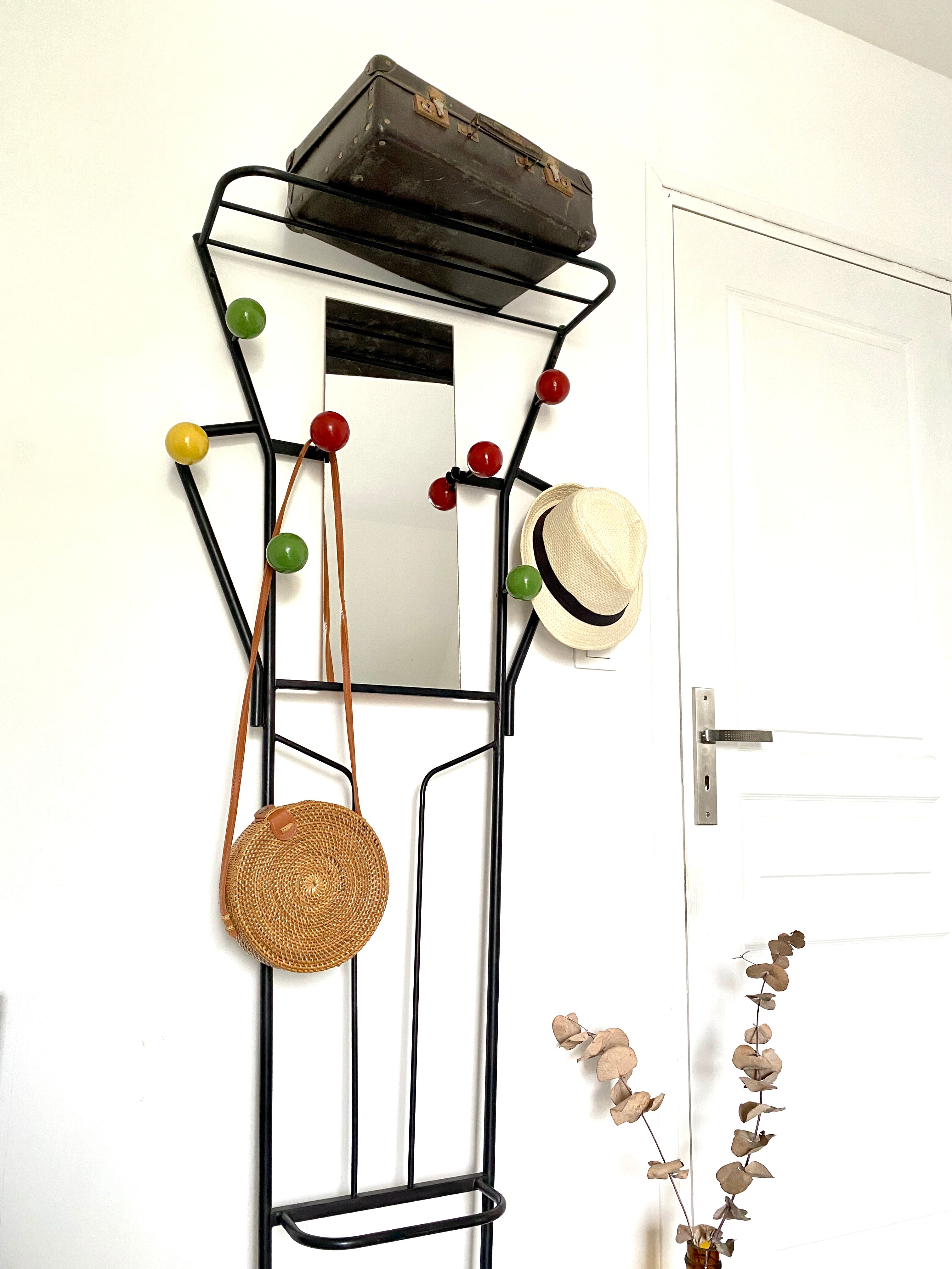 Porte manteau vestiaire mural vintage