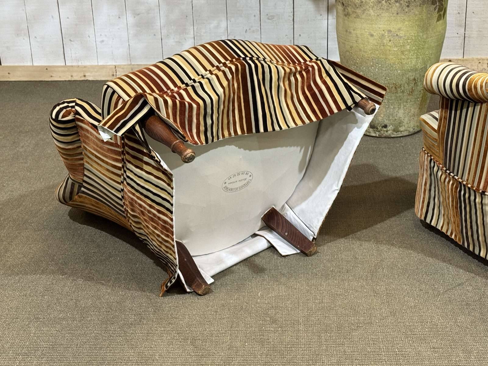 Pair of Napoleon III style crapaud armchairs - work from the 1950s