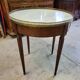 Table basse bouillote plateau marbre blanc