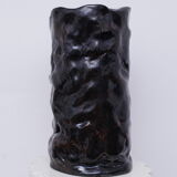 Thick black ceramic vase