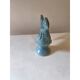 Flower holder in earthenware "rooster" blue shades