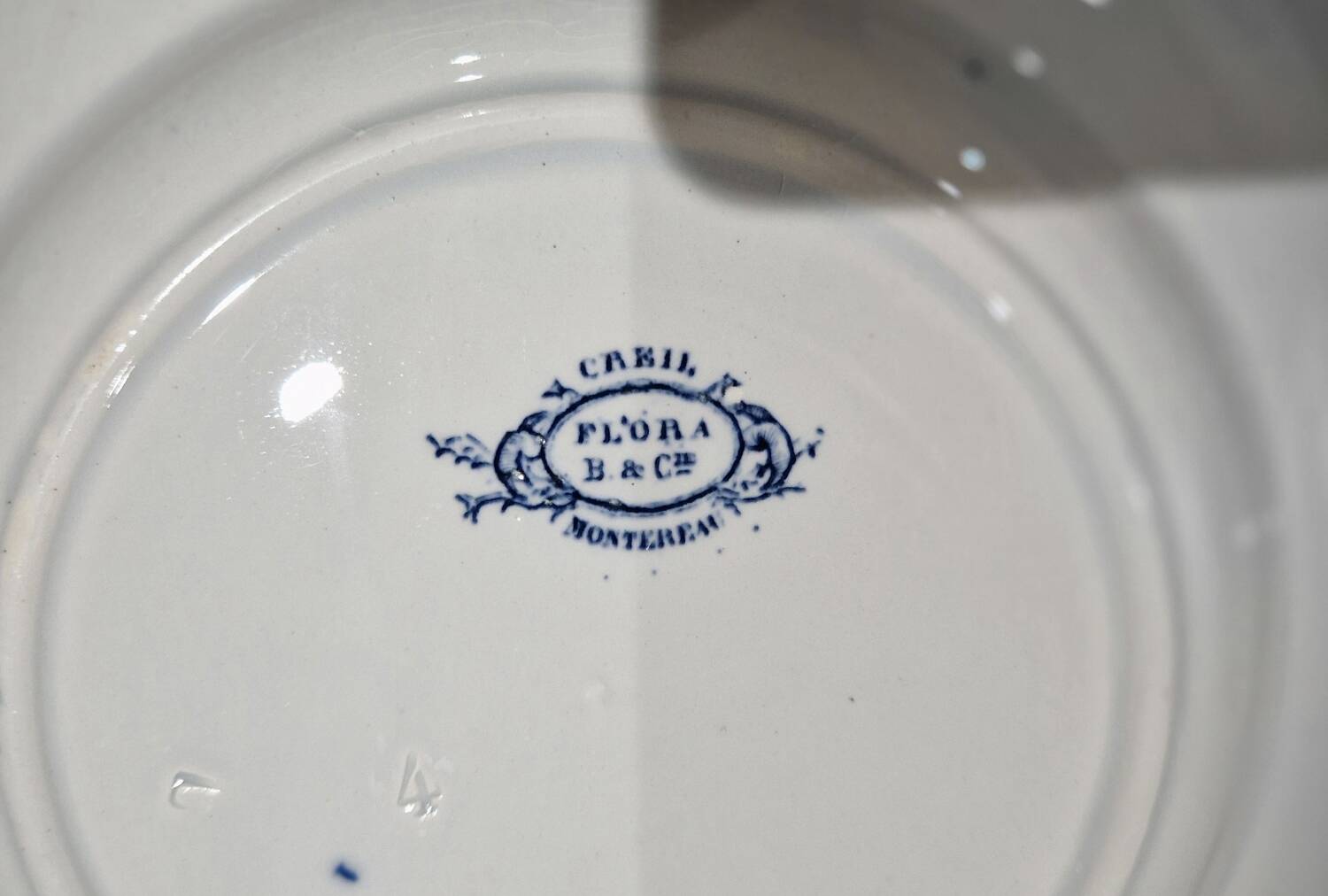 Lot of 6 flat plates Creil Montereau model Flora