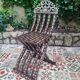 Antique folding oriental chair with mother-of-pearl inlays