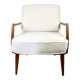 Club white ivory bouclé lounge chair, 1970s