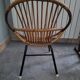 Fauteuil enfant en rotin et base métal