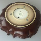 70's Mirror Wall Mirror Ceramic Pan Illuminated Space Age Design