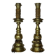 Old gilded bronze candle holder lamp bases