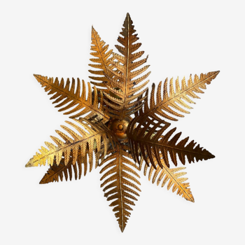 Golden fern ceiling lamp