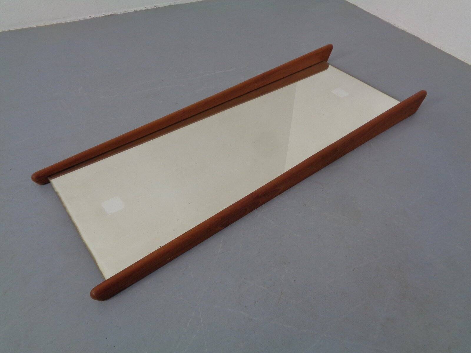Large teak mirror by Uno & Östen Kristiansson for Luxus, Sweden, 1960s.