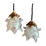 Pair of Art Deco pink tulips walkers