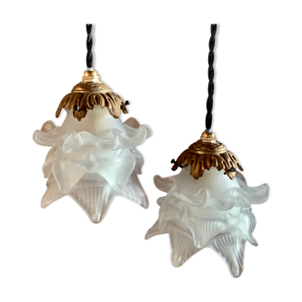Pair of Art Deco pink tulips walkers