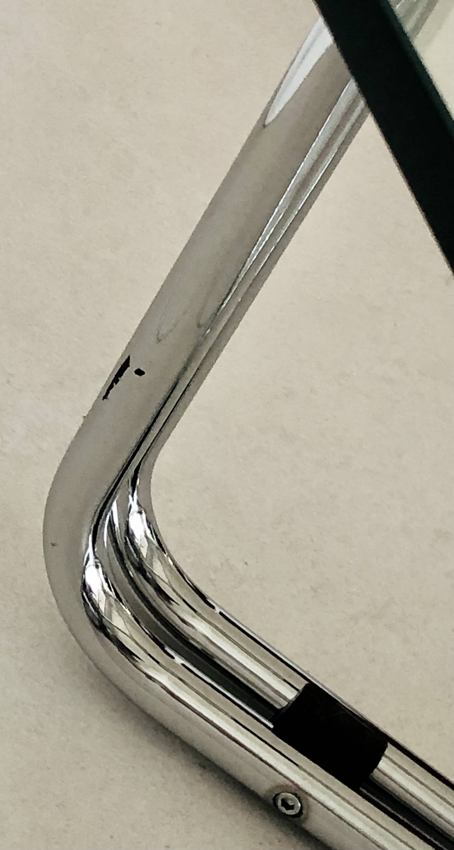 Glass and chrome metal coffee table, Italy 1970s
