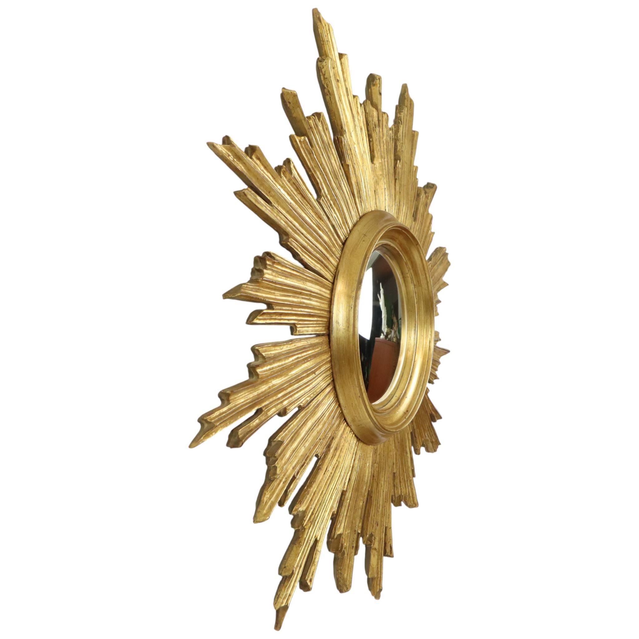 Deknudt Sunburst Sun Mirror Gilded Wood Sixties 69cm