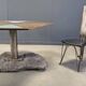 Hand crafted steel and stone dining set, 1970s