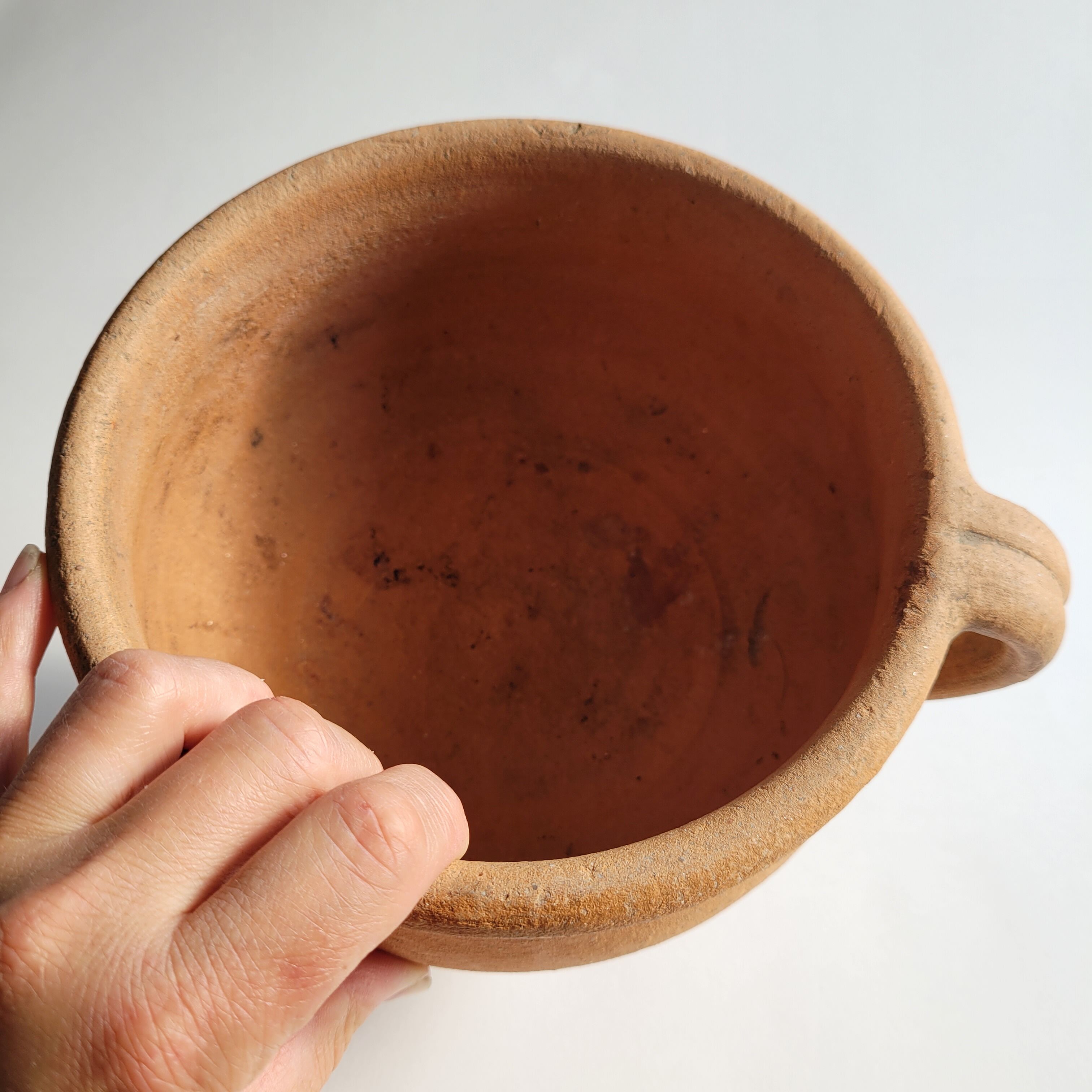 Terracotta handle pot/ pot cover