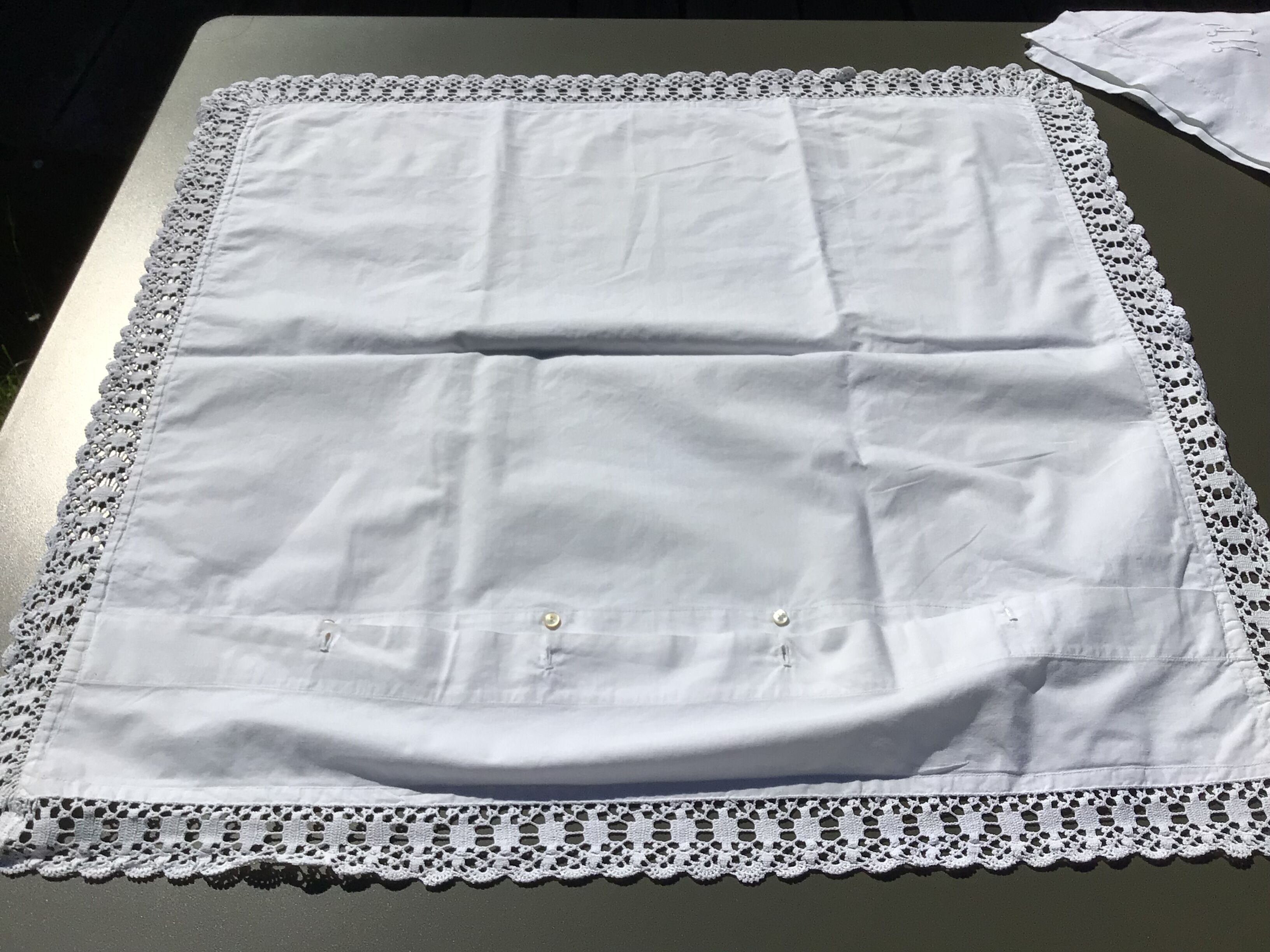 Monogram pillowcase LC edge crochet width 4cm