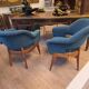 Pair of vintage armchairs by designer Charles Ramos, 1950s.