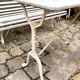 Table bistrot en marbre gris et fonte de fer blanche 90 x 50 cm