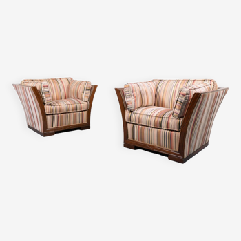 Paire de fauteuils lounge design italien des années 1980
