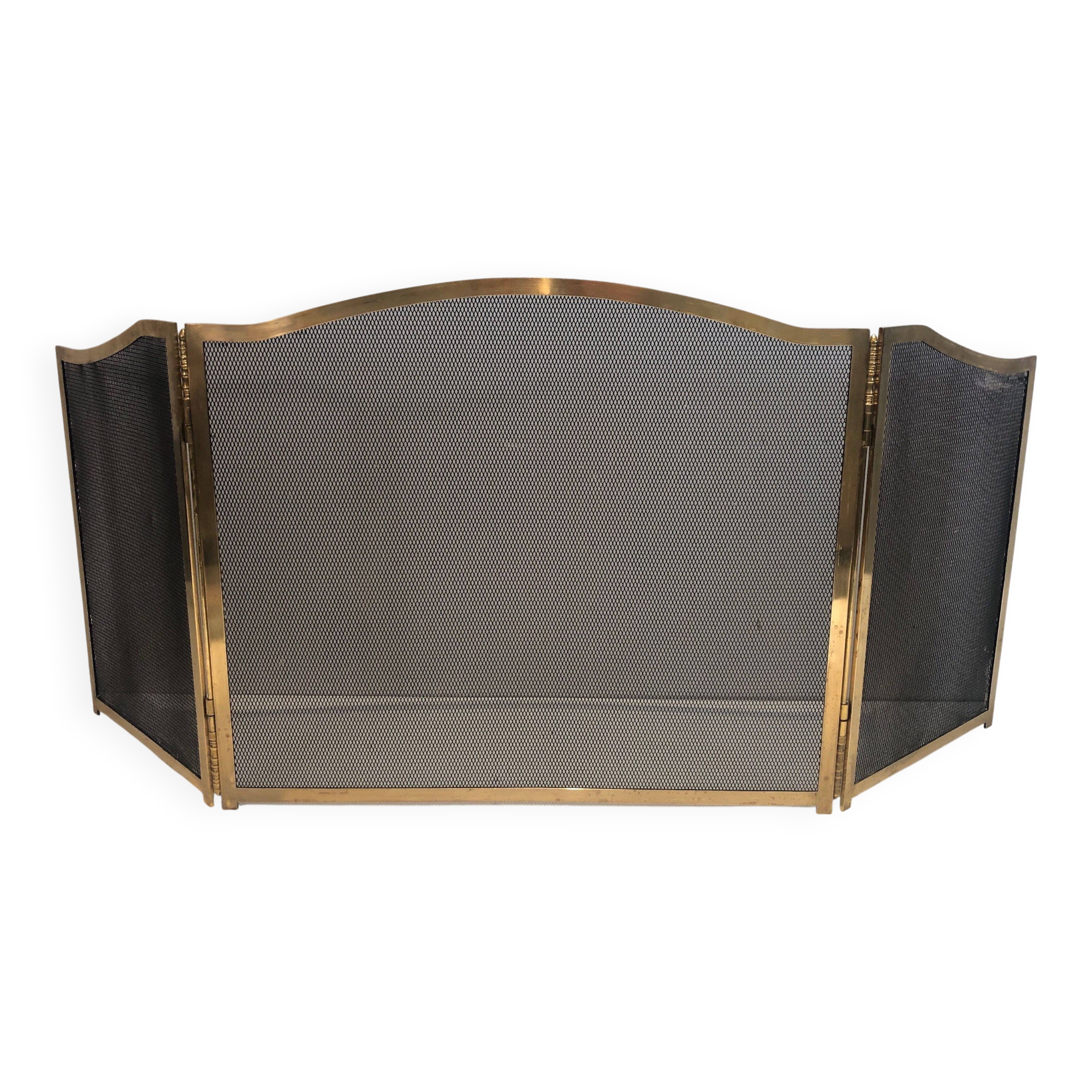 Brass fire screen