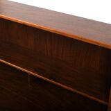 Kurt Østervig Low Walnut Sideboard with Bookcase Top 1950s