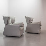 Cassina Lounge Chairs 'Viola d'Amore' by Piero de Martini & Footstool 1970s