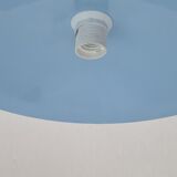 Suspension in enamelled sheet metal and wood