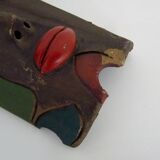 Masque mural vintage art populaire brésilien de MOURA en argile