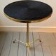 Vintage tripod pedestal table in gold metal