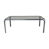 Coffee table smoked glass and chrome
