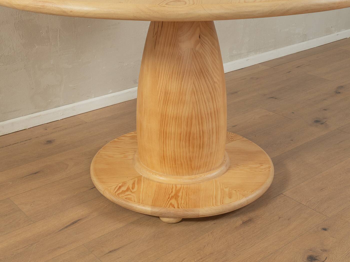 80s Dining Table with thick wooden base