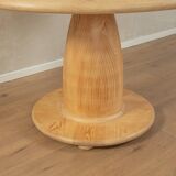 80s Dining Table with thick wooden base