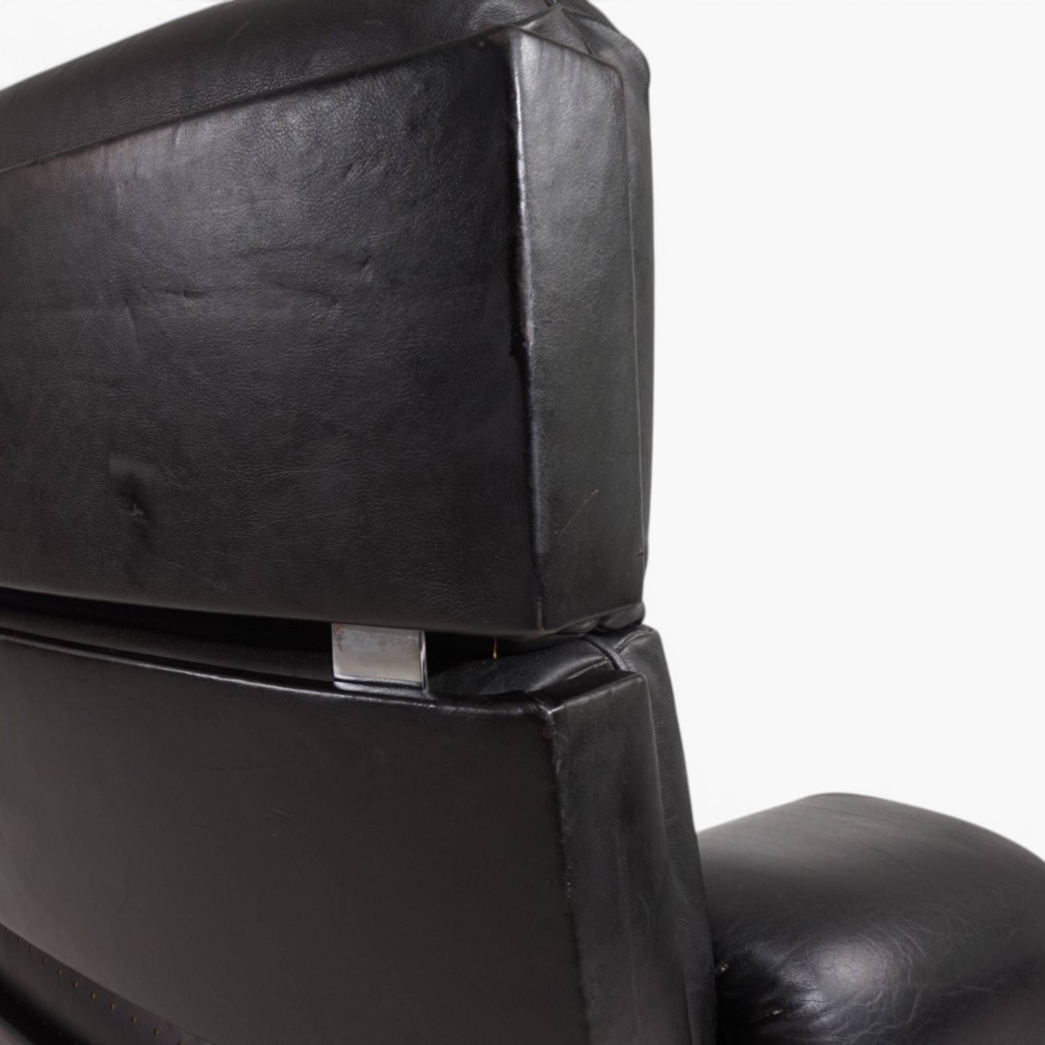 Howard Keith Kohinoor Leather Armchair with Ottoman for HK Furniture, 1970